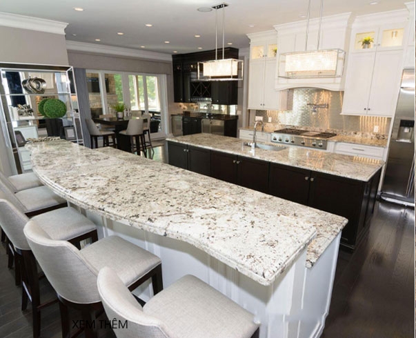 THI CÔNG THIẾT KẾ ĐÁ HOA CƯƠNG ỐP BẾP